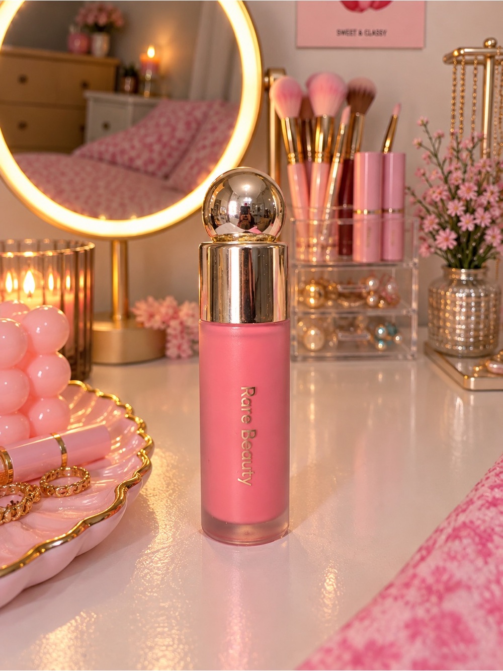 Rare Beauty Shade “Happy”  Liquid Blush in Soft Pink